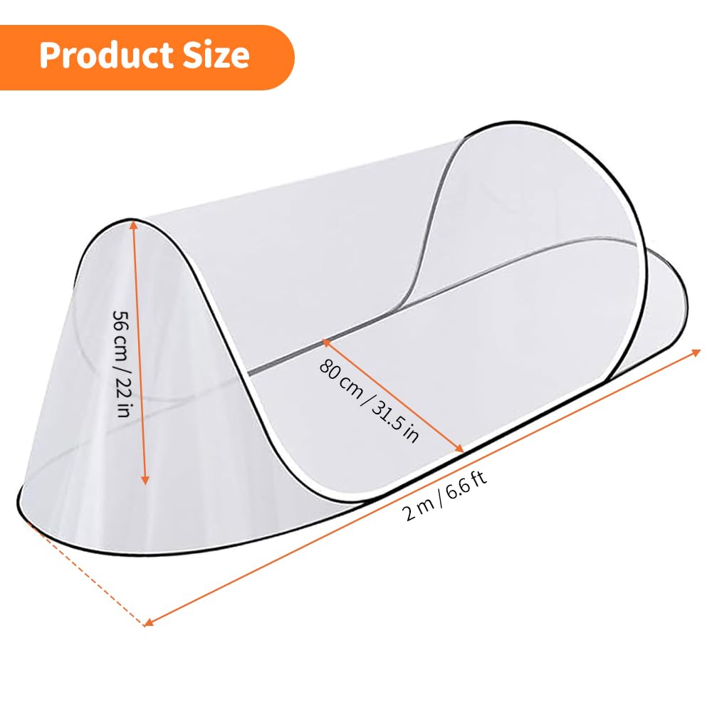 Moustiquaire Voyage, 200 X 80 X 56cm Moustiquaire Pop Up avec Fermeture Eclair, Moustiquaire Pliable Ultra Légère, Tente de Camping Portable, pour Lit Simple, Camping, ExtéRieur