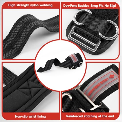 Image of MANUEKLEAR 2 Size Gym Lifting Straps with D Rings for Cable Machine