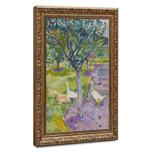Toile Edvard Munch Oies dans le verger pour sublimer votre décoration de salon moderne