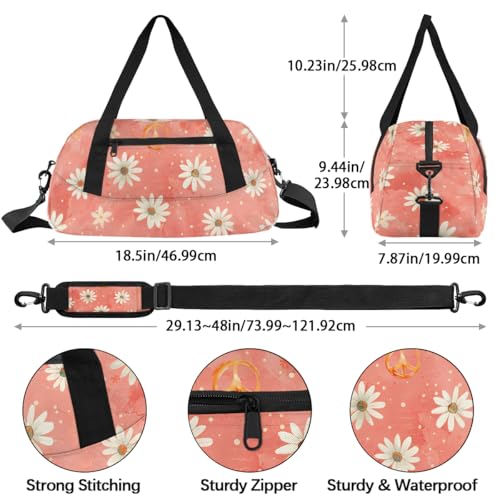 Daisy Polka Dot Kids Duffle Bag Boys Girls Small Sport Dance Gym Bag for Overnight Travel Weekender Carry On4