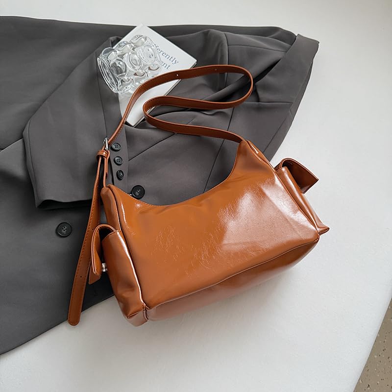 Women's PU Leather Shoulder Bag Multi-Pockets Casual Hobo Handbag Adjustable Strap for Everyday2