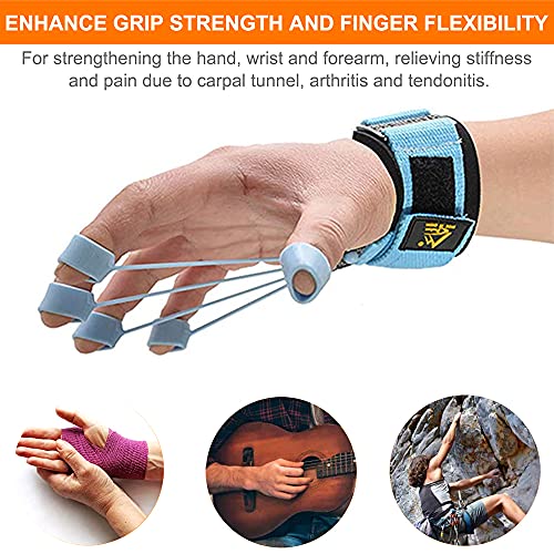 Finger Exerciser Hand Strengthener Hand Exercise Equipment Finger Resistance Band Climbing Finger Strengthener Guitar Finger Stretcher Wmoisnuos Finger Extensor Strengthener 40LB