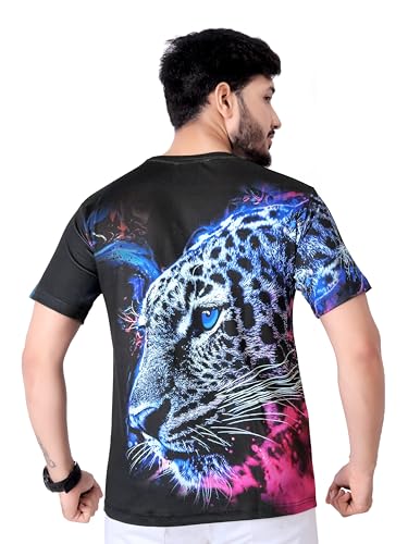 Image of Vintage Animal T Shirt for Men 3D Fierce Leopard Print T Shirt /Summer Short Sleeve Holiday T-Shirts Loose Clothing O-Neck Pullover /Cheetah Printed Attractive T Shirt