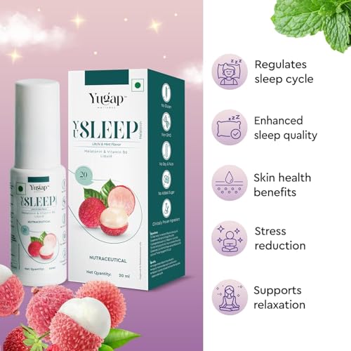 Image of Yugap Melatonin 40 ml Yu'Sleep For Men & Women With Vitamin B6 | Faster And Better Acting Than High Dose Sleeping Pills & Tablets | Non-Habit Forming | Natural Stress Relief & Better Sleep (200 Sprays, 20ML+20ML)