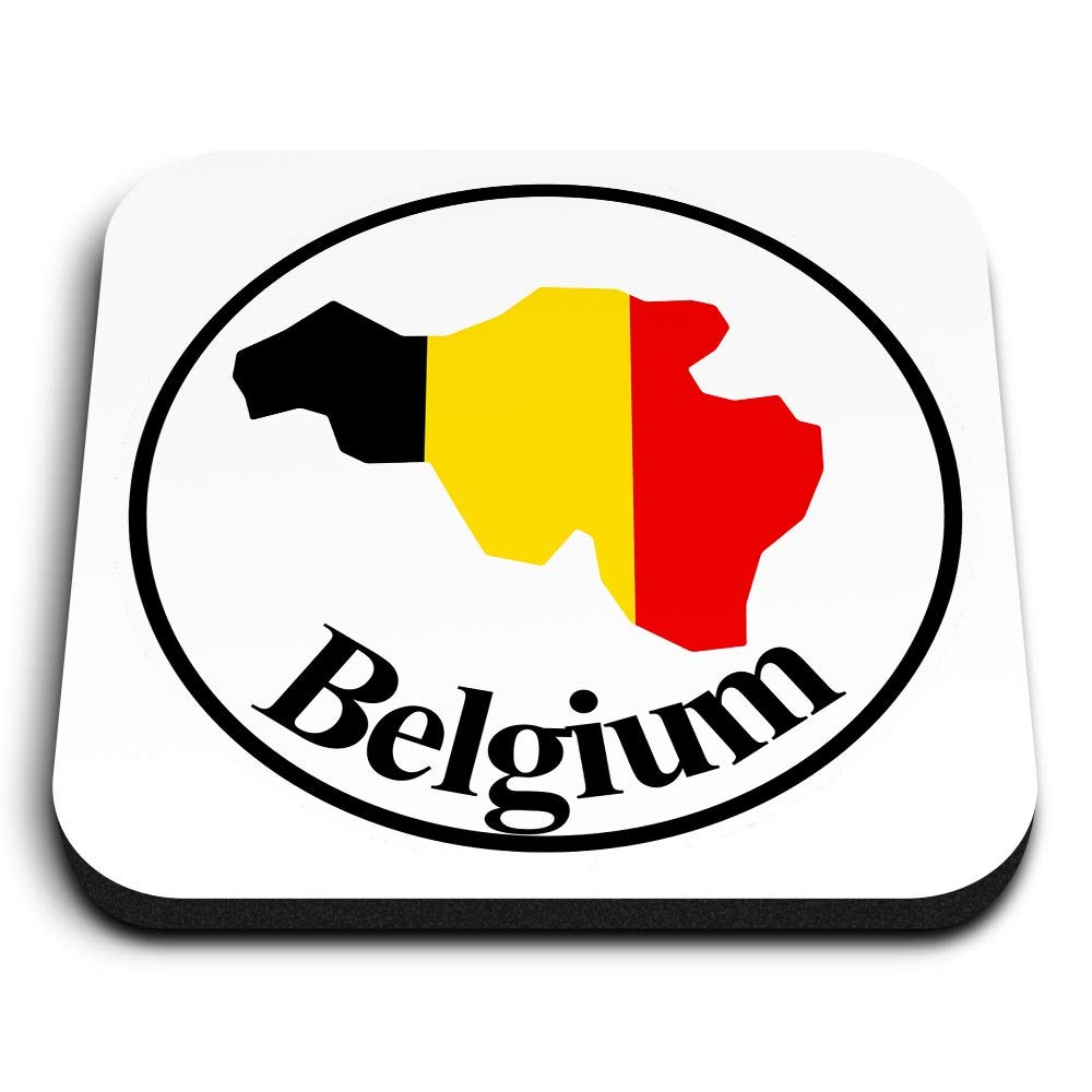 Destination Vinyl Ltd Multicolor 1 X Square Mdf Fridge Magnet - Belgium Map Flag Travel Belgian 5795