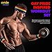 Rainbow Pride Sweatband and Workout Gear Set | Headband, 2 Wristband, Gay Flag Drawstring Backpack Bag, and Silicone Bracelet | Colorful Gym, Running, Fitness War