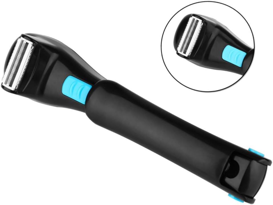 VALICLUD Electric Back Shaver for Men DIY Body Grooming Razor for Hair Removal Battery Operated Hair Remover Sleek Black Finish