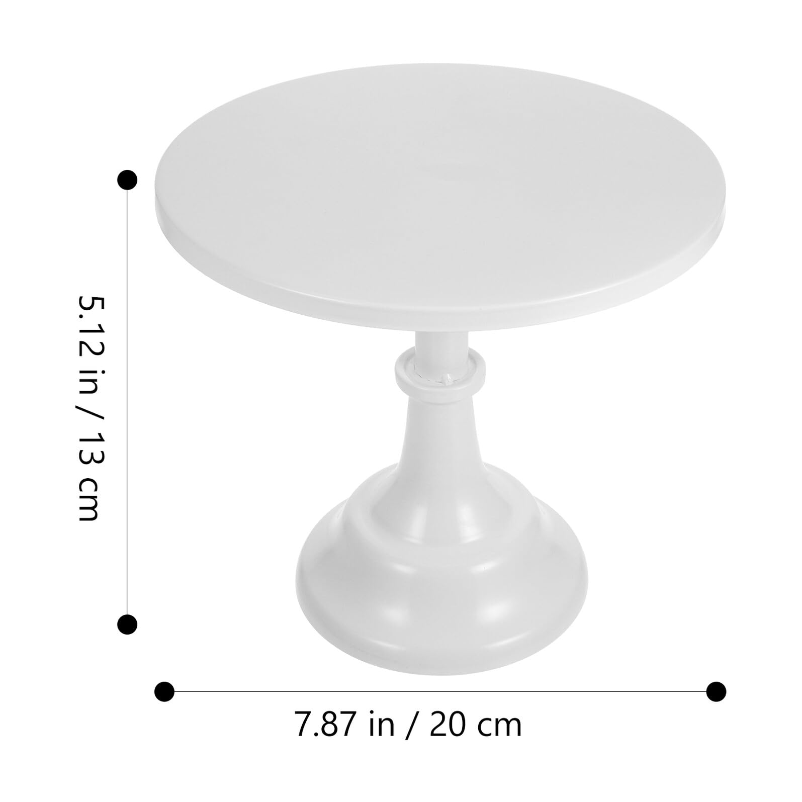 Ciieeo Alzata per Torta in Metallo Bianca 20x20x13 Cm, Supporto Stabile per Dessert e Torte da Festa, Espositore Elegante Stile Europeo per Matrimoni e Buffet