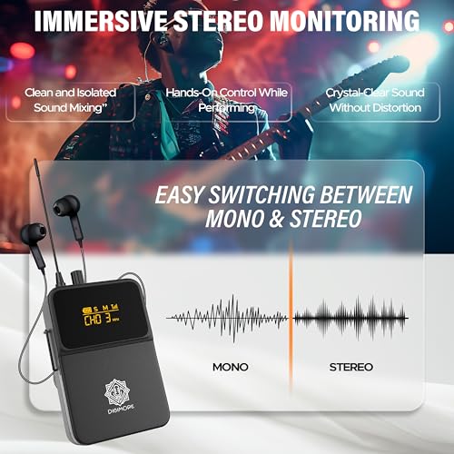 Image of DIGIMORE UHF in-Ear Monitor Receiver with Earphones | Stereo Output | 328ft Range | Connect up-to 99 Body Packs with Only D-800 Pro (D-800 Pro Bodypack)