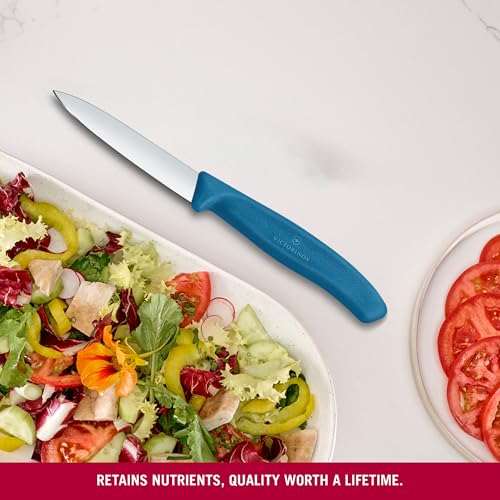 Image of Victorinox Swiss Made Stainless Steel Swiss Classic Paring Knife, Straight Edge, Kitchen Tool, Kitchen Item, 8 cm, Blue, 6.7602.C1
