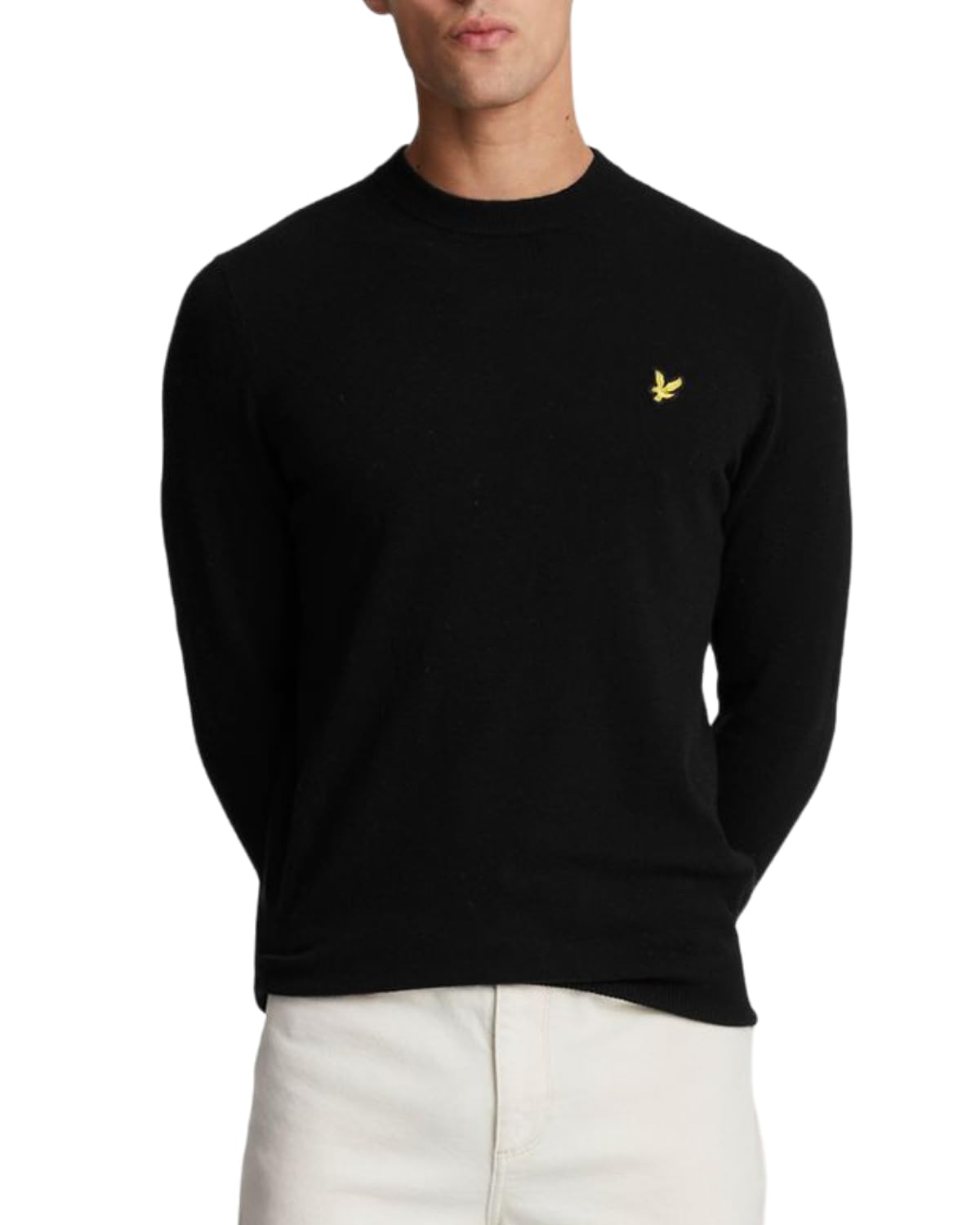 Lyle & Scott Mens Lambswool Blend Crew Neck Long-Sleeved Jumper (M) (Jet Black Marl)