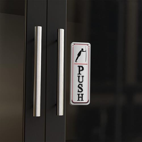 Miniatura 6 de GOLEEX Divertido letrero de vinilo para puerta de 1.625 x 5 pulgadas, paquete de 10 calcomanías de vinilo negro y gris para puertas de vidrio, para