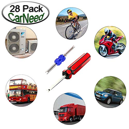 image for Febrytold 3 Pcs Tire Valve Core Remover Tools with 25 Pcs Brass Valve 