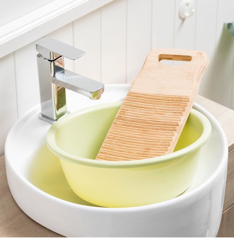 Grande planche à laver en bambou naturel pour laver les vêtements à la main