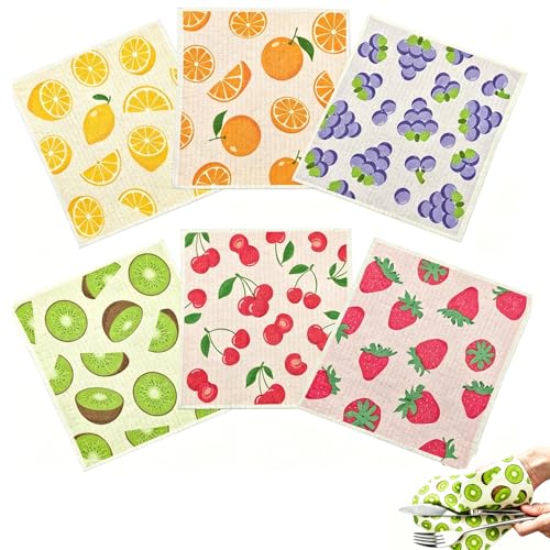 YouthLoxus Mixed Swedish Dishcloths Reusable for table cleaning | 6 Pack