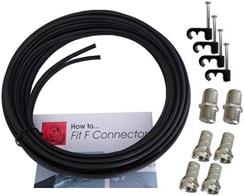 Cavo Per Antenna Tv 5m Black Twin Shotgun Satellite Cable Ext Kit For Sky HD SKY Q SKY Q TV Sat 4k - Foto 5