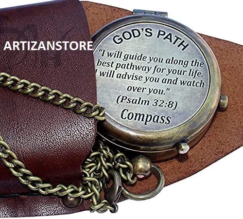 Brújula grabada para regalos de confirmación, bautizo, Pascua, regalos cristianos para hombres, regalos católicos, cumpleaños, graduación