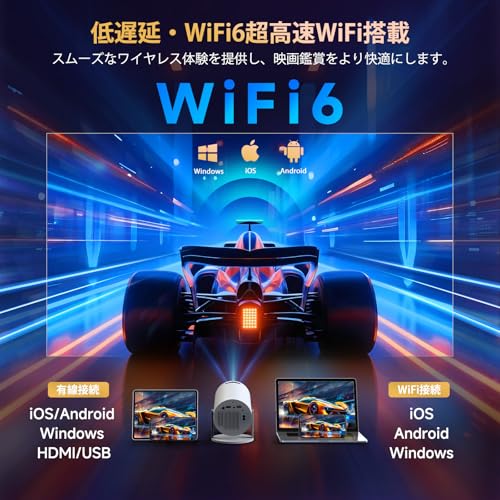 YOWHICK プロジェクター 家庭用 Android TV搭載 22000LM 1080P Wi-Fi6 4K対応 W33 の商品画像 2