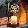 Candle Warmer Lamp with Timer Adjustable - Height Candle Warmer, Dimmer, Vintage Glass Wax Melting Lamps for Home Decor, for Candles in Jars with 2 Bulbs