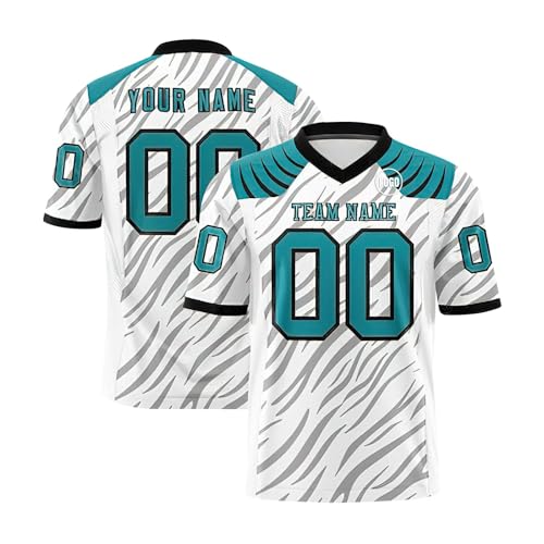 Genérico Camisetas Fútbol Americano Personalizadas para Adultos jóvenes y preescolares, Uniforme Rugby Personalizado con Números Nombres y Nombres de Equipos.