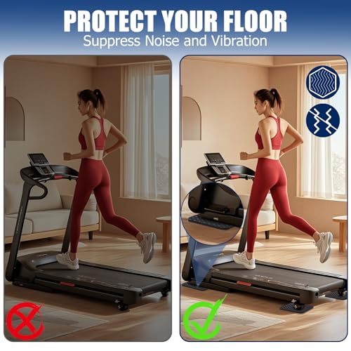 TOBWOLF 6PCS Treadmill Mat Pads, 4" x 4" x 0.2" Double-sided Non-slip Exercise Equipment Mat for Floor Protection, High Density Silicone Anti Vibration Pad for Treadmill, Walking Pad, Exercise Bike - Image 6