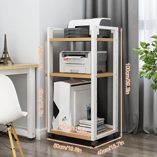 Torre de rack de madera para tocadiscos y soporte de altavoz móvil 3