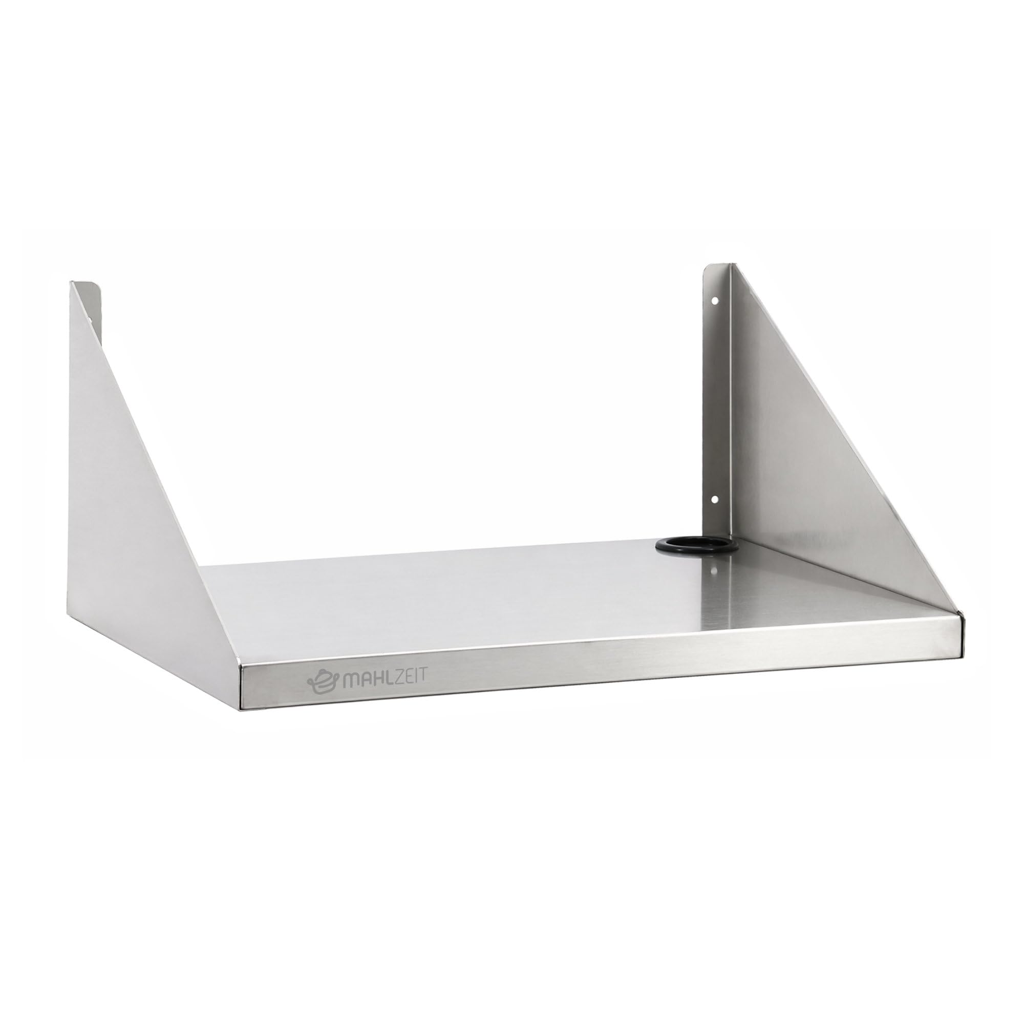Mahlzeit Scaffalatura per microonde in acciaio inox, 60 x 45 cm, con passacavo, per microonde, cucina, cucina, da parete, da cucina, da appendere, in acciaio inox