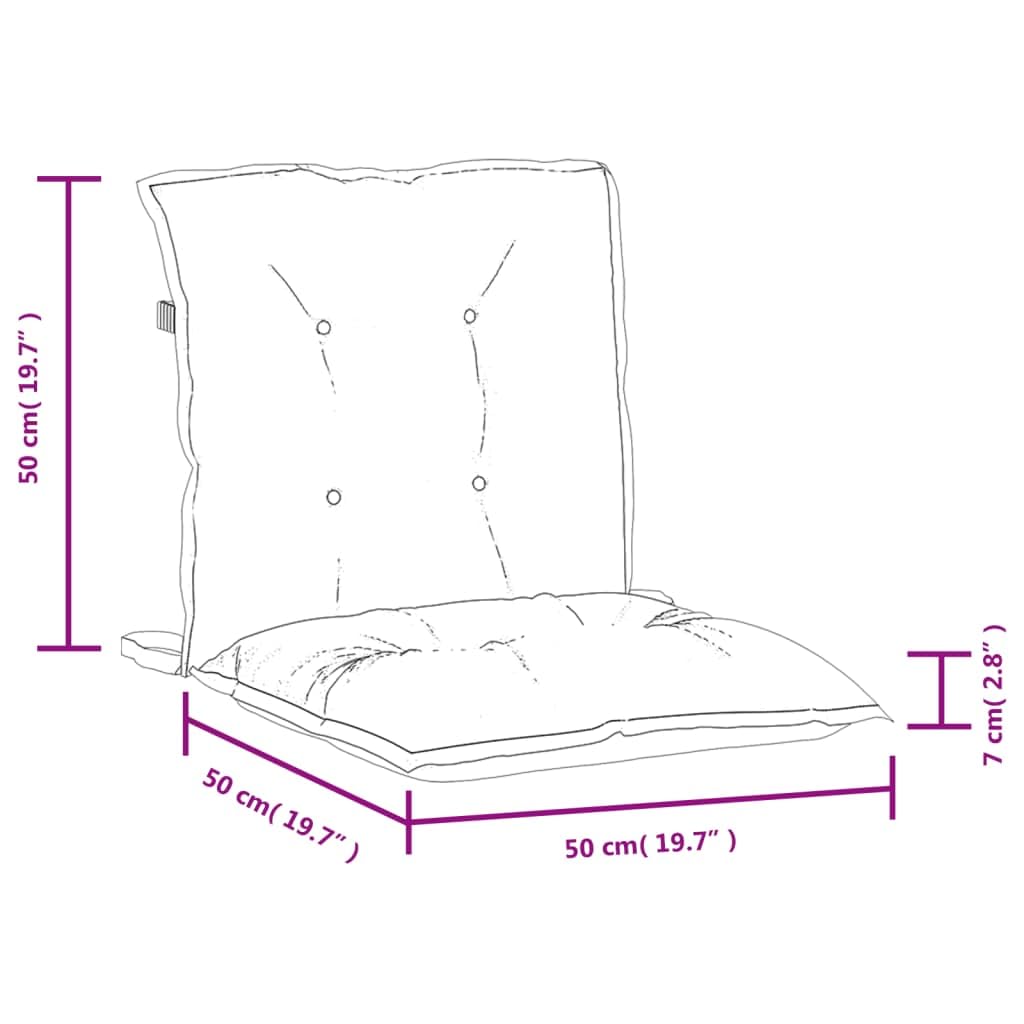 6 cuscini per sedia con schienale basso, beige, 100 x 50 x 7 cm, in tessuto, antiscivolo, con elastico e cordoncini, ergonomici per sedia da giardino, sala da pranzo e ufficio