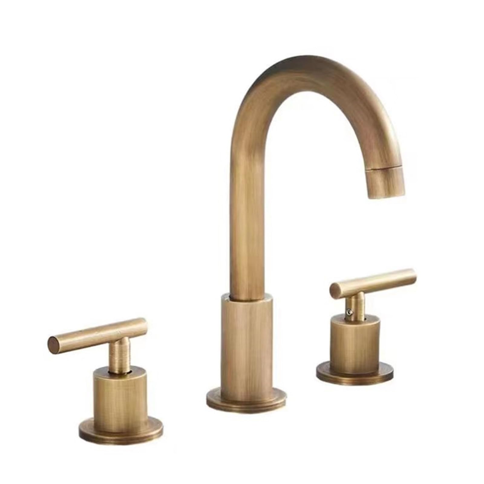 Zqfhsx Antique Basin Faucets 3 Hole Brass Hot And Cold Water Faucet Holes Bathroom Mixer Faucet-Chrome