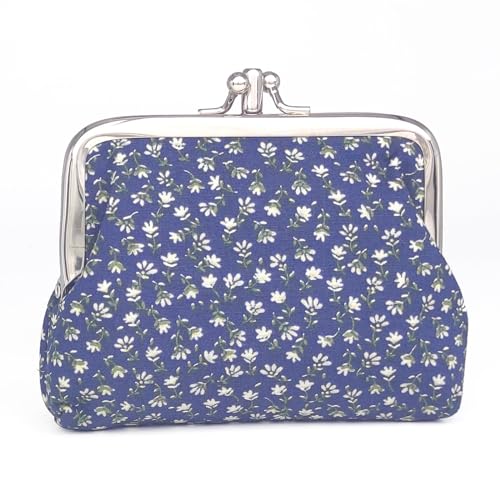 Image of Cute Floral Buckle Coin Purses Vintage Pouch Kiss-lock Change Purse Wallets (11)