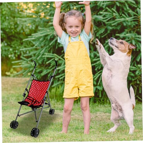 HoveeLuty Puppenwagen, faltbar, mit T-förmigem Sicherheitsgurt und Schiebegriff, abnehmbar, waschbar, Puppenwagen für Mädchen, Rollenspiele, Style3 – Bild 7