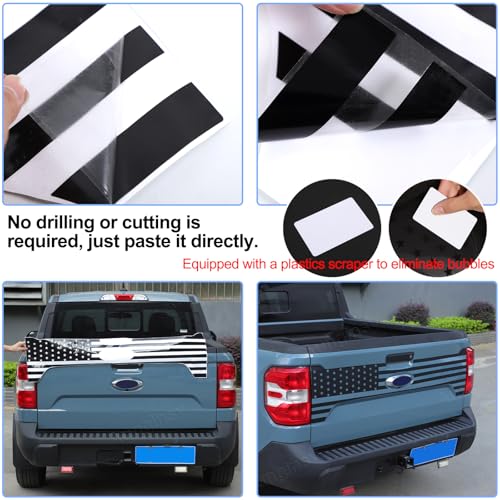 Image of Aunginsy Trunk Tailgate Panel Decal Sticker Wrap Compatible with Ford Maverick 2022-2025 Trunk Tailgate Door Panel American Flag Graphics Precut Vinyl Decal Decorative Sticker Protection Accessories
