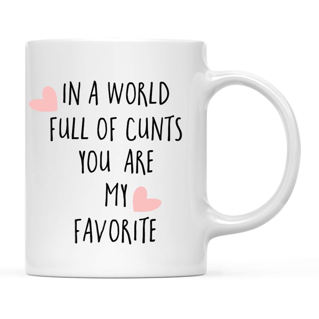 Andaz Press Funny Sibling Birthday 11oz. Coffee Mug Gift, in A World Full of Cunts You're My Favorite, 1-Pack, Novelty Brother Sister Birthday Christmas Hot Chocolate Cup Gift Ideas Cunt Mug Cunt Cup