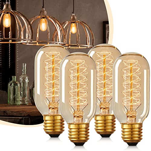 image for DORESshop Edison Bulbs [4 Pack], 60 Watt Light Bulbs, Incandescent Lig