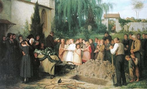 Posters Impression Toile Albert Anker Funérailles d'enfants pour Salon et Bureau 60x90