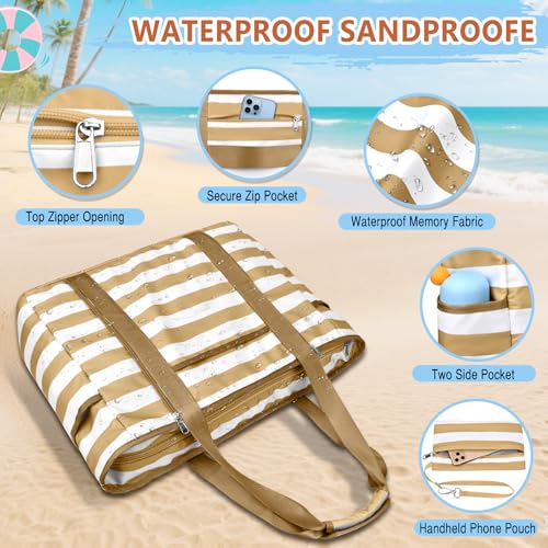Image of Extra Large Beach Bags for Women Waterproof Sandproof Beach Tote Bag