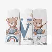 Set 3 Mussole Personalizzate Con Nome - Cotone Bambù 70x70cm, Super Morbide, Per Neonati Pelli Sensibili - Foto 3