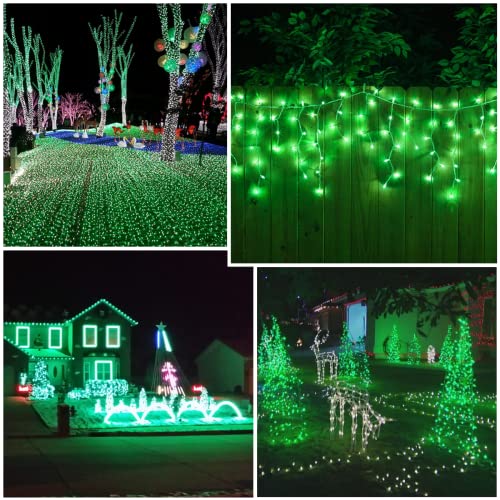 Epyz Solar String Light 100LED 32.8ft 8 Modes / 600mah Solar Christmas Lights Waterproof for Gardens, Wedding, Party, Homes, Christmas Tree, Curtains, Outdoors (Pack of 1) (Green)