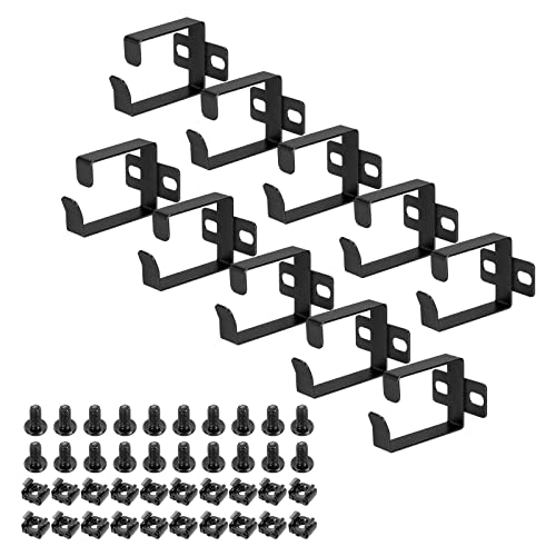 PATIKIL Server Rack Cable Management D Ring Hooks, 10 Set Wire Organizer Cable Organizers Vertical Mount Accessories for Network Cables Fiber Optic