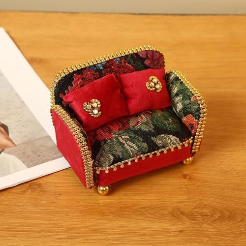 Modelo de casa de muñecas con mobiliario textil europeo escala 1:12 6