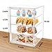 Pastry Display Case,Large Bakery Cookie Display Stand for Kitchen Countertop,4 Layers Adjustable Clear Bread Storage with Magnetic Door Bread Box and Cupcake Kitchen Counter 15.5x11.4x9.8 Inch