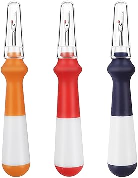 GDMINLO 3 Pieces Ergonomic Grip Seam Ripper, Colorful Large Thread Remover for Sewing Crafting Removing Embroidery Hems and Seams