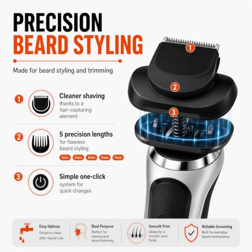 Image of Beard Trimmer Head Attachment Compatible with Braun Series 5 6 7 Shavers | Beard Trimmer Head for Series 5 6 7 Shavers 5018s, 5020s, 6075cc, 7071cc, 7085cc, 7020s, 5050cs, 6020s, 6072cc, etc.