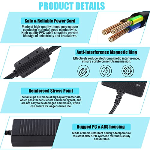 AC 100-240V to DC 12V 10A Power Supply Adapter Converter Transformer 12 Volt 10 Amp 120W with 5.5mm x 2.5mm /2.1mm DC Output Jack for 5050 3528 LED Strip Light CCTV Cameras 3D Printer4