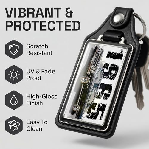 Image of Brotherhood 1965 Compatible with Chevelle SS Black Design Key Chain Key Holder Key Ring For Men Heavy Duty Car Key Ring For Men and Women
