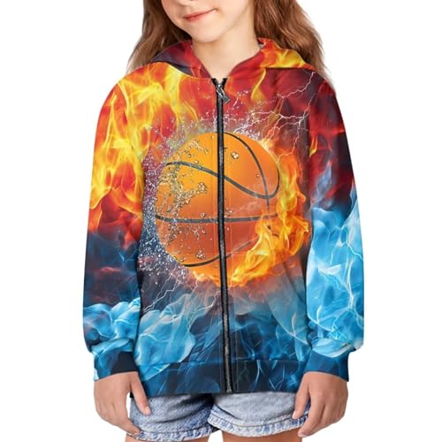Image of Biyejit Kids Novelty 3D Graphic Printed Hooded Sweatshirt Boys Girls Zip Up Hoodies Age 6-16 Years