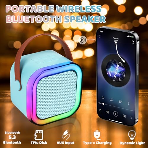 NijiKuma Mini Karaoke Machine for Kids with 2 Wireless Microphones - Image 6