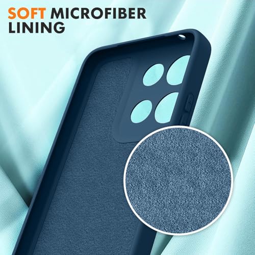 Image of DIZORO Microfiber Candy Case for Motorola G57 Power 5G Smooth Touch Cushion Liquid Soft Silicone Gel Rubber Phone Cases Non-Slip Full Body Protective Shockproof Back Cover -Blue