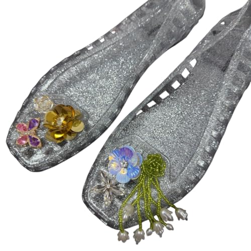 Chaussures plates gelée anti-transpiration pour femme couleur argent taille 39