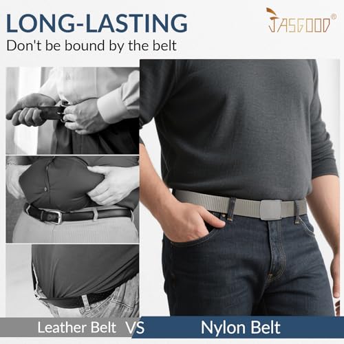 Image of JASGOOD Nylon Canvas Breathable Military Tactical Men Waist Belt With Plastic Buckle